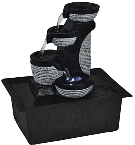 ZEYUAN Fuente para Interiores con luz LED de poliresina, Fuentes De Agua para Decoracion Interior, Cascada De Agua Decorativa, Fuente Interior - 242352