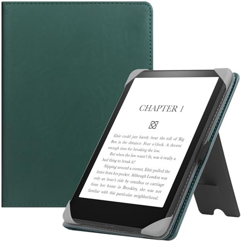 HGWALP Universal Hülle für Alle 6 Zoll eReaders, Folio Ständer Hülle mit Handschlaufe Kompatibel mit 6 Zoll Kindle Paperwhite/Kobo/Tolino/Pocketook/Sony E-Book Reader-Mint