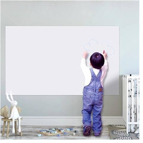 blais Schlichtes, Weißes, Trocken Abwischbares Board für Schule und Büro, Flipchart-Papier, Großes Whiteboard für die Wand, Whiteboard, für die Home Company School (Color : White, Size : 60x1000cm)
