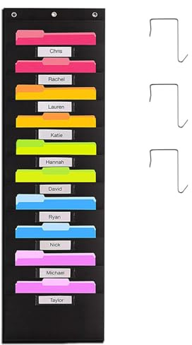 Dokumentenhalter Für Die Wand – Aktentasche Zur Wandmontage, Aufbewahrungshülle An Der Türrückseite | 10-stufiger Multifunktionaler Papier-Organizer Mit Türrückseite, Zusammenklappbares Aufbewahrungsr