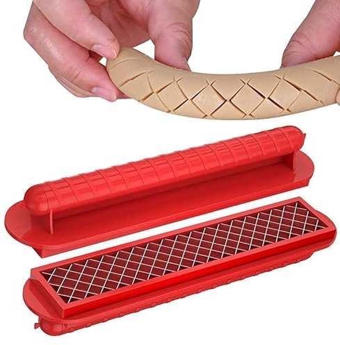 Hot Dog Cutter, Hot Dog Slicer Hotdog Slicing Tool BBQ Tools, Gurke, Auberginen, Banana Barbecue Sausage Fancy Cutter,Useful Grill Tools for Outdoor Grill,Kitchen Gadgets (2PCS)