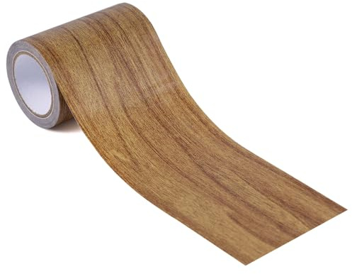 Gosknor 8cmx4,57m Holzmaserung Klebeband, Selbstklebend Holz Klebeband Rolle Mehrzweck Holzfurnierband für Tische Türen Fenster Böden Stühle Möbelrenovierung (Braun)
