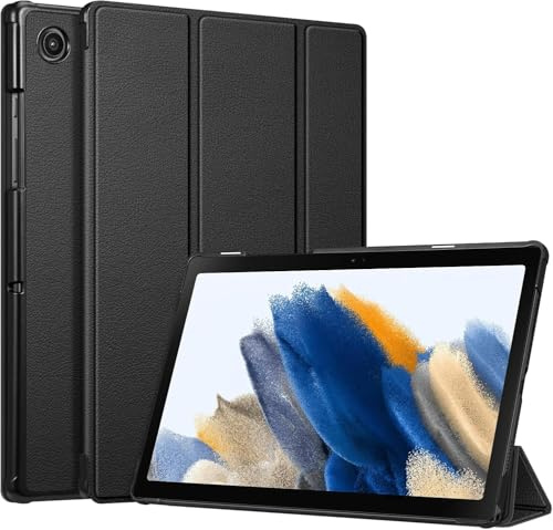 TXWLLIU Custodia per Samsung Galaxy Tab A8 10.5 Pollici 2022/2021 (SM-X200/X205/X207), Custodia Leggera a Tre Ante con Auto Sonno/Veglia, Nero