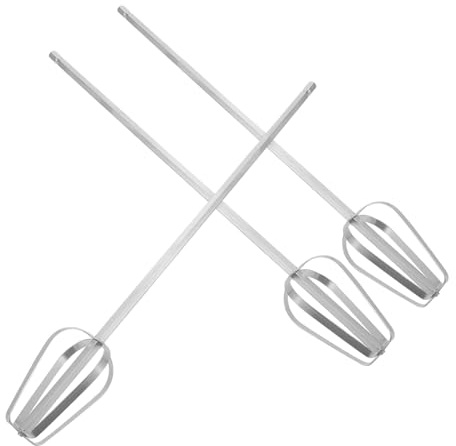 FIXOSHEE 3pcs Stainless Steel Electric Hand Whisk Beaters Attachments for Hand Mixer and Electric Drill Extended Shaft for Deep Container Mixing Kitchen Blender Replacement Parts