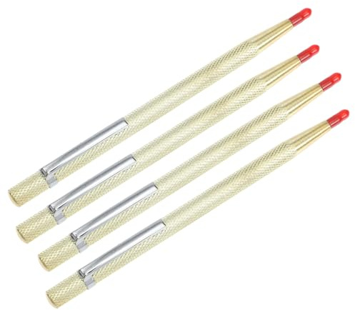 HONITANO 4 pezzi Penna Incisione in Metallo con Punta in Tungsteno per Ceramica Vetro e Piastrelle Strumento Portatile Resistente e Preciso con Clip Tasche