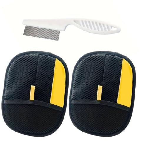 RNFKSU 2 Pieces Of Electrostatic Hair Removal Gloves And 1 Comb, Pet Floating Hair Cleaning Tools, Pet Daily Care Accessories, Suitable For Pet Bathing, Combing And Care.