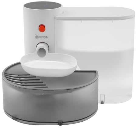 Katzenbrunnen Trinkbrunnen für Katze 3L Intelligenter Haustier Automatischer Wasserspender mit Akku 2000mAh Ohne Filter - Trennung von Frisch und Abwasser
