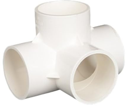 VRTYVEYBB Raccordi in PVC a 4 vie per tubi dell'acqua fai da te, giunto idraulico strutturale in PVC per serre e strutture di mobili, 50 pvc (3,8 cm)