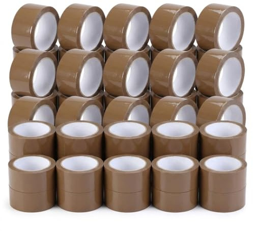 Générique 10x Ruban Adhésif Marron Brun 48 mm x 100 m – Épaisseur 48 Microns – Ruban d’Emballage Fort pour Cartons, Colis et Déménagement (10)