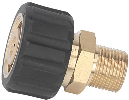 Omquot Pressure Washer Hose Adapter, Durable Brass Hose Connector 5000 PSI for Electric Cleaner, 1 Pack for Most Pressure Washers,