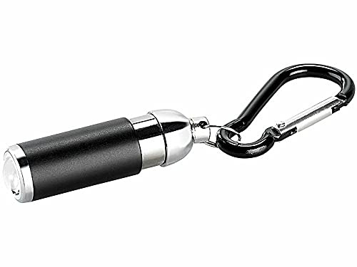 PEARL Schlüsselanhänger Lampe: Fokussierbare Mini-Taschenlampe mit Schlüsselanhänger (LED, Schlüsseltaschenlampe, Schlüssellicht)