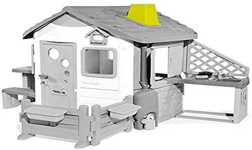 Smoby 810903 Schornstein Neo Jura Lodge ZubehĂsr fĂzr Spielhaus, wetterbestĂ¤ndig, einfacher Aufbau, grĂzn Chimney, Green