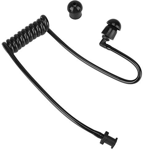 Acoustic Tube Earpiece Coil Tubes Replacement with Earbuds, Replaceable Covert Acoustic Air Tube for Two-Way Radio Audio Kits, Headset Headphone Air Single Channel for Walkie Talkie (Black)