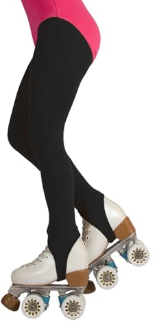 CALZITALY Collants Fille de Patinage Artistique et Roller Etriers | Noir, Naturel, Caramel, 6-12 Ans, 70 DEN | Fabriqué en Italie (FR/ES, Âge, 10 ans, Taille normale, Noir)