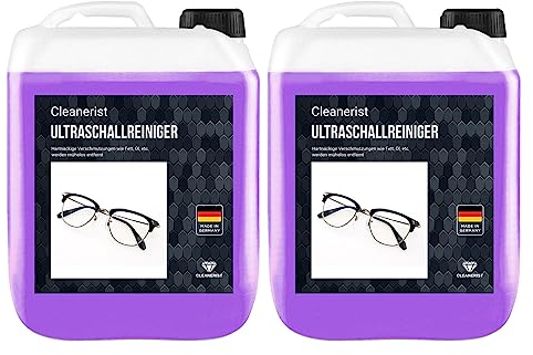 Cleanerist 2 x 5 litri pulitore ad ultrasuoni occhiali, gioielli in oro, argento, ugelli in metallo, monete