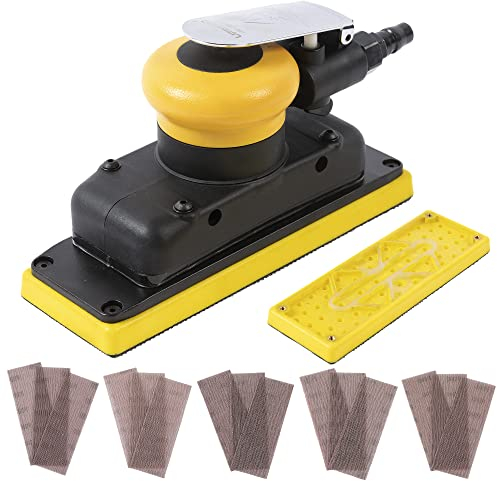 Levigatrice orbitale Jitterbug, 3 x 8, orbita da 70 mm x 198 mm, 10.000 OPM max senza vuoto con cuscinetto a strappo extra e 15 carte vetrate (80/120/180/320/400)