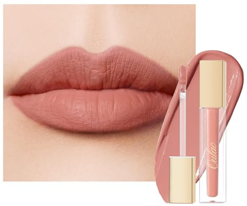 Oulac Coral Pink Lipstick for Women, Matte Liquid Lip Gloss Highly Pigmented Creamy Lip Color, Rich Colour Formula with Vitamin E & Rose Oil, Full Coverage Waterproof, Long Lasting,Vegan (M05)