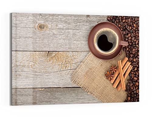 DEQORI Glas-Magnettafel | 60x40 cm groß | Motiv Blick in Kaffeetasse | Memo-Board aus Glas | Magnetboard inkl. Magnete, Stift & Tuch für Küche & Büro | Tafel magnetisch & beschreibbar