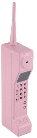 Focket Brick Cell Phone Ornament, Retro 80's Cell Phone Vintage Cellphone, Retro Old Fashioned Cell Phone Model, Iron Brick Mobile Phone Model Photography Props for Home Decor (Pink)
