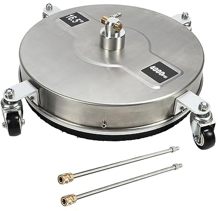 Nettoyeur Haute Pression Nettoyeur de Pression de Sol 1/4in Prise Rapide 4 Roues Laveuse électrique de Sol avec 2 Baguettes D'extension