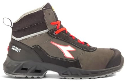 Diadora Shark Stab Imp Leat Mid S3 Src Esd Unisex Vuxen, Svart neonröd, 47 EU