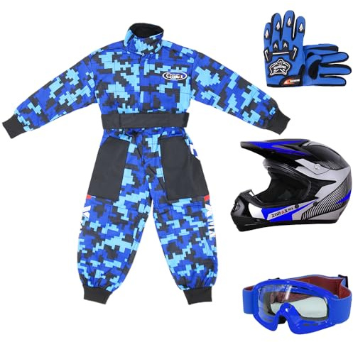 Zorax ZOR-X19 Youth Motocross Helmet & Gloves & Goggles & Camo Suit