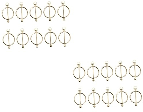 STOBOK 20stücke Teiliges Von Dekorativen Knopfclips Aus Metall Mit Perlen-design Vielseitige Kleidungsecken-buckle Für T-shirts Schals Und Accessoires Goldfarben