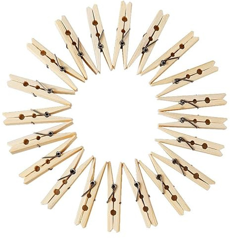 Holzklammern Klein，20 Deko Holzklammern für Fotos Geschenke，zur Fixierung von Kleidung auf der Leine und zum Basteln (6)