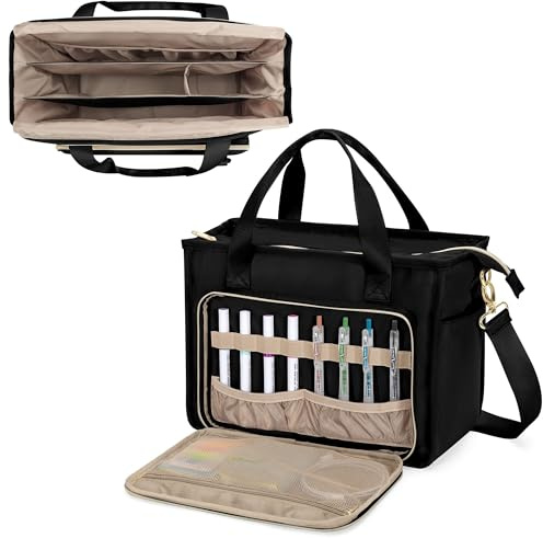 Prokva Piccola borsa tote per insegnanti, da donna, borsa tote da lavoro con tasca per college e ufficio, nero, Medium