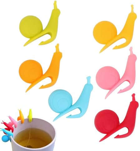 Mignon Porte-Sachets De Thé - Clip Pour Sachets De Thé En Silicone En Forme D'Escargot | Porte-Sachets De Thé En Silicone En Forme D'Escargot Mignon Pour Usage Alimentaire | Indicateur De Boisson