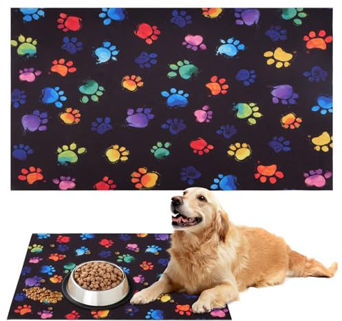 wocpvm Futternapf unterlage Katze 50 x 30 cm rutschfest napfunterlage Hund Waschbar Katzen napfunterlage futternapf unterlage futterunterlage Katze