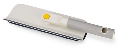 Joseph Joseph CleanTech 2-in-1 Glass Cleaning Squeegee with Microfibre Pad and Foldable Handle, Light Stone