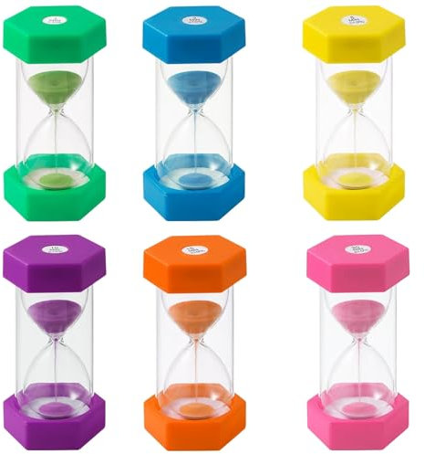 6 Pezzi Set Clessidra Colorate, 1 3 5 10 15 30 Minuti Timer Bambini, Orologio Sabbia, Sand Clock, Clessidre per Cronometrare Cucina, Ufficio, Giochi, Studio, Fitness, Feste, Lavoro, Lavarsi Denti