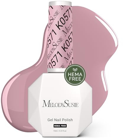 MelodySusie Hema Free Gel Nail Polish, 0.5 Fl Oz Thick Lavender Nude Pink Gel Polish, Non-Toxic, Long Lasting, Soak Off UV Nail Polish, Manicure Nail Design Salon DIY Nail Art at Home K0571