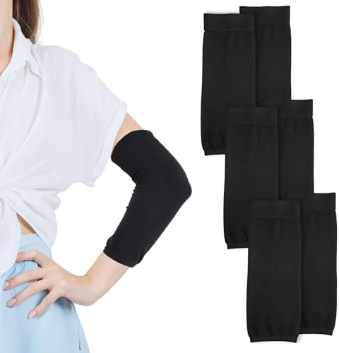 3 Pairs UV Sun Protection Arm Sleeves Tattoo Cover Up Forearm Sleeve Tattoo Cover Cover-Up Compression Sleeves Cooling Sports Compression for Men Women Cycling Fishing（Black）