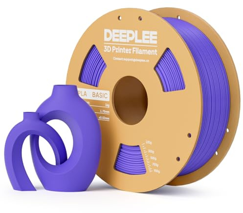 DEEPLEE Basic PLA Filament 1.75mm, Stärkere Zähigkeit 3D Drucker Filament, Lila 1KG