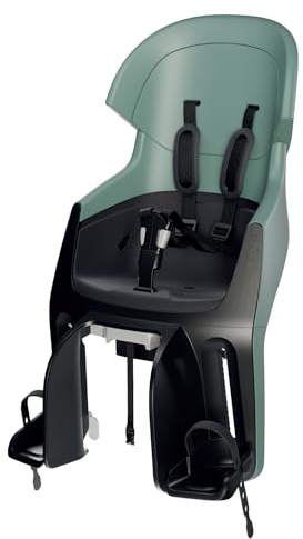 BOBIKE 8010800003 - Silla Bicicleta Reclinable Trasera Portaequipajes Exclusive Evolve Maxi con diseño Envolvente, suspensión integrada y arnés 5 Puntos para niños, Menta