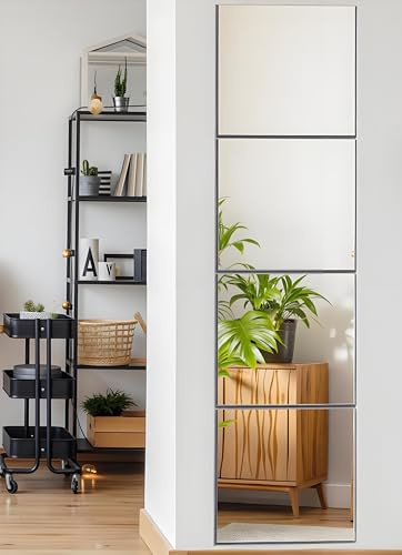 EONAZE 4 Piezas Espejo Cuerpo Entero Pared Espejo Adhesivo Puerta Armario sin Marco Espejos Decorativos de Pared para Entrada Recibidor Baño Sala de Estar Dormitorio Puertas