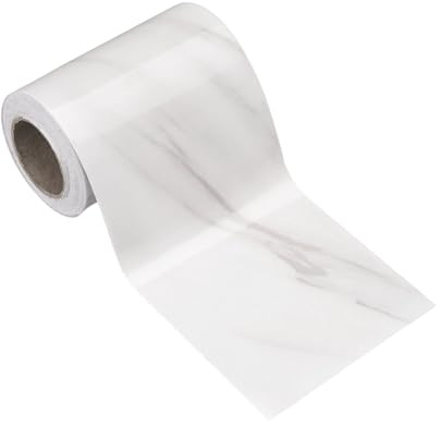 sourcing map Wood Grain Wallpaper Border 8cm x 5 Meters PVC Self-Adhesive Textured Frame Sticker Waterproof Wall Decorative Wallpaper for Floor Door Table Cabinets Desk, White Texture