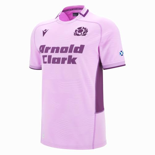 Macron Scotland SRU 2025/26 rugbytröja för män – Home/Away, Lila - Bort, M