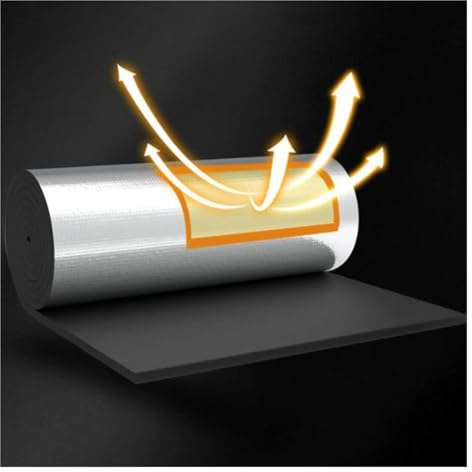 Panneaux réflecteurs pour radiateurs, Isolant autocollant en aluminium noir 1 m x (1-10) 5-20 mm for toits, murs et camping-cars(15mm,1x8m)