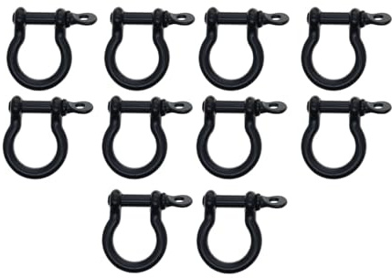 10Pcs Horseshoe Buckles Handmade Key Chian Bow Shackle for Toys Straps Craft Black 25x18mm