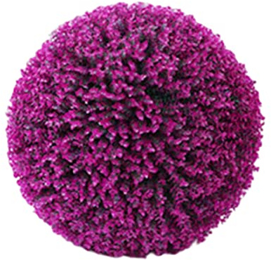 Joygoodta Palline per arte topiaria artificiale, Palla di bosso finto, Palla di in plastica protetta dai raggi UV, Decorazione per la casa che non richiede manutenzione (35 cm, Viola)
