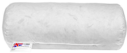 Homescapes Nackenrolle, 45 x 20 cm, Nackenkissen mit 100% Entenfeder-Füllung, ideal als Reisekissen, Lesekissen oder Schlafkissen, natürliches Federkissen