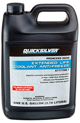 Quicksilver 877770Q1 Extended Life Coolant Anti-Freeze, Pre-Diluted 50/50, 1 Gallon