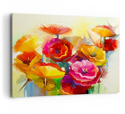 Wandbilder Dekoration Wohnzimmer Blumen Frühling Flora Garten Bilder auf Leinwand 120x80cm Leinwandbild Schlafzimmer Deko Wand Kunstdruck Art Groß XXL Wanddeko Bild Wall Decor Canvas AA120x80-2877