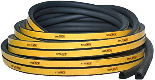 STEIGNER - 1m Gummidichtung SD-112 SCHWARZ 21x15mm Gummiprofil Dichtung selbstklebend Hohlkammerprofil Moosgummi Tür Fenster