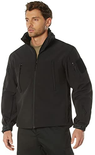 Rothco Conceal-Ops Carry Soft Shell Jacket (US, Alpha, 3X-Large, Regular, Regular, Black)