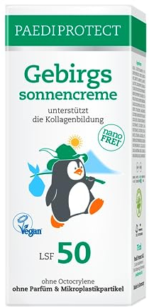 PAEDIPROTECT Gebirgssonnencreme für Kinder und Erwachsene 75 ml, Sonnencreme LSF 50, Sonnenschutz für höhere Gebirgslagen, leichte Textur für sensible Haut, ohne Mikroplastik, ohne Parfüm, vegan