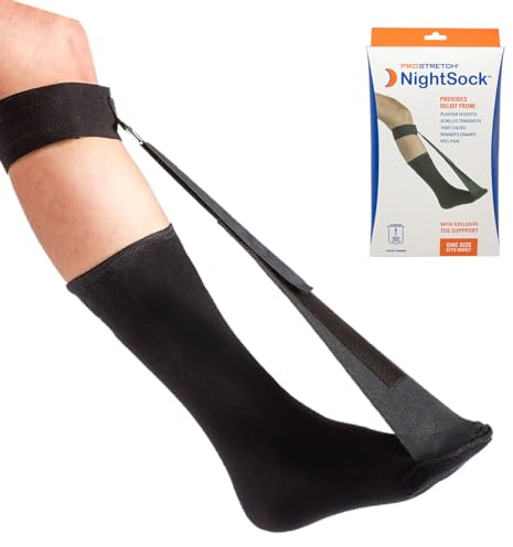 ProStretch NightSock per la fascite plantare e la tendinite d'Achille, alternativa al tutore notturno, include un supporto esclusivo per le dita per il massimo comfort, taglia unica
